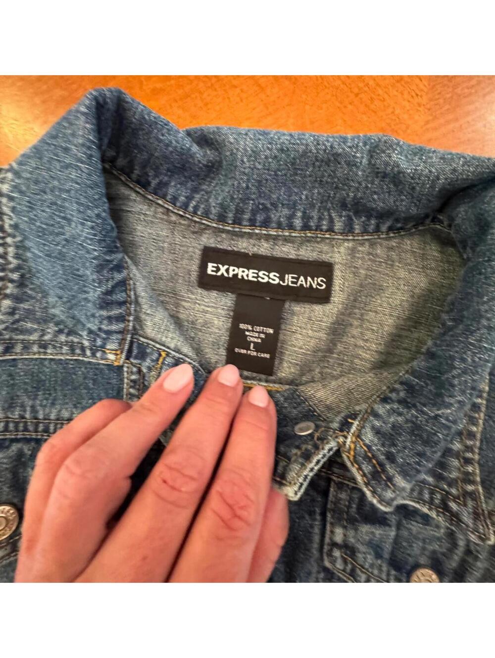 Express Jeans Denim Jacket Size Large - Picture 2 of 5